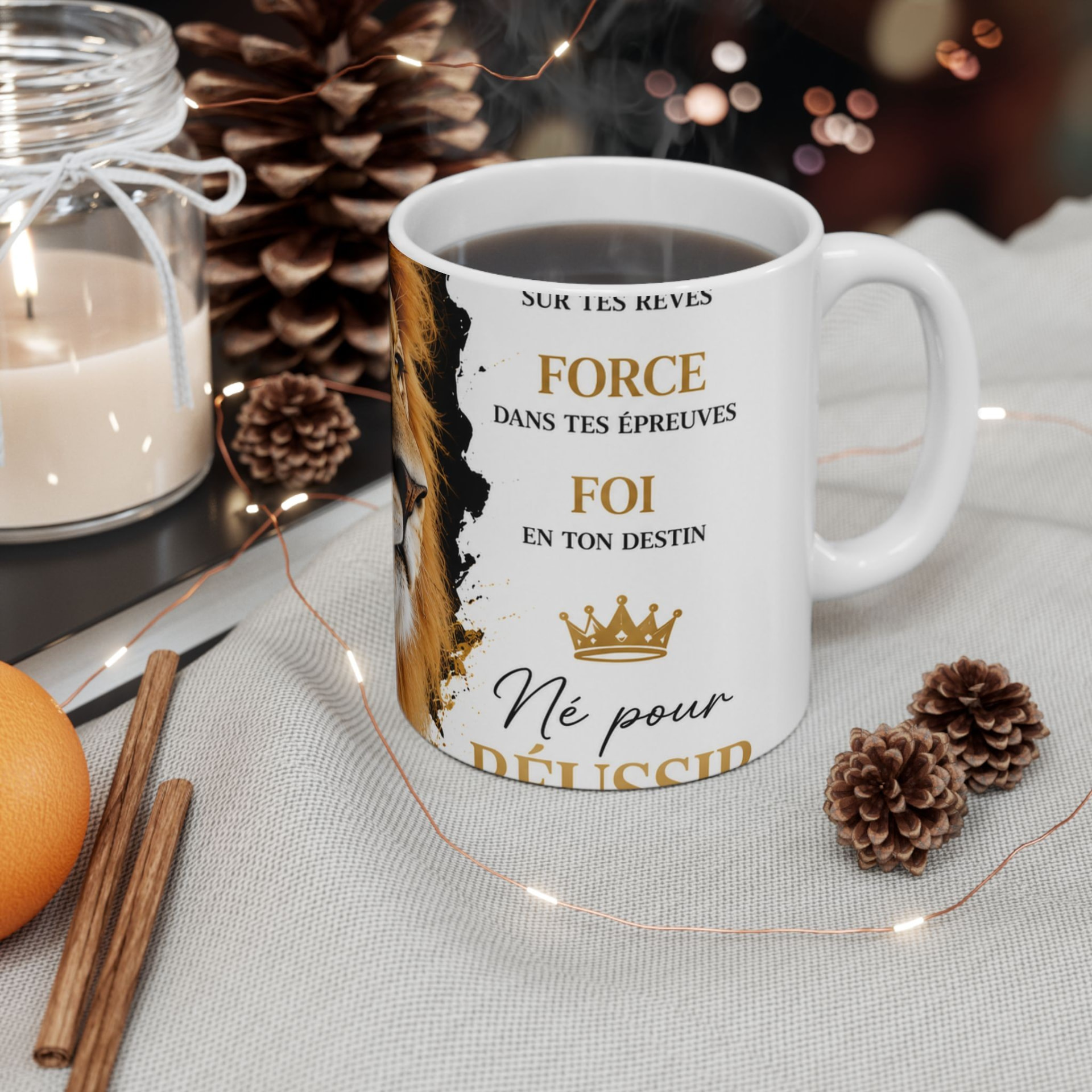 Né Pour Réussir Lion Mug