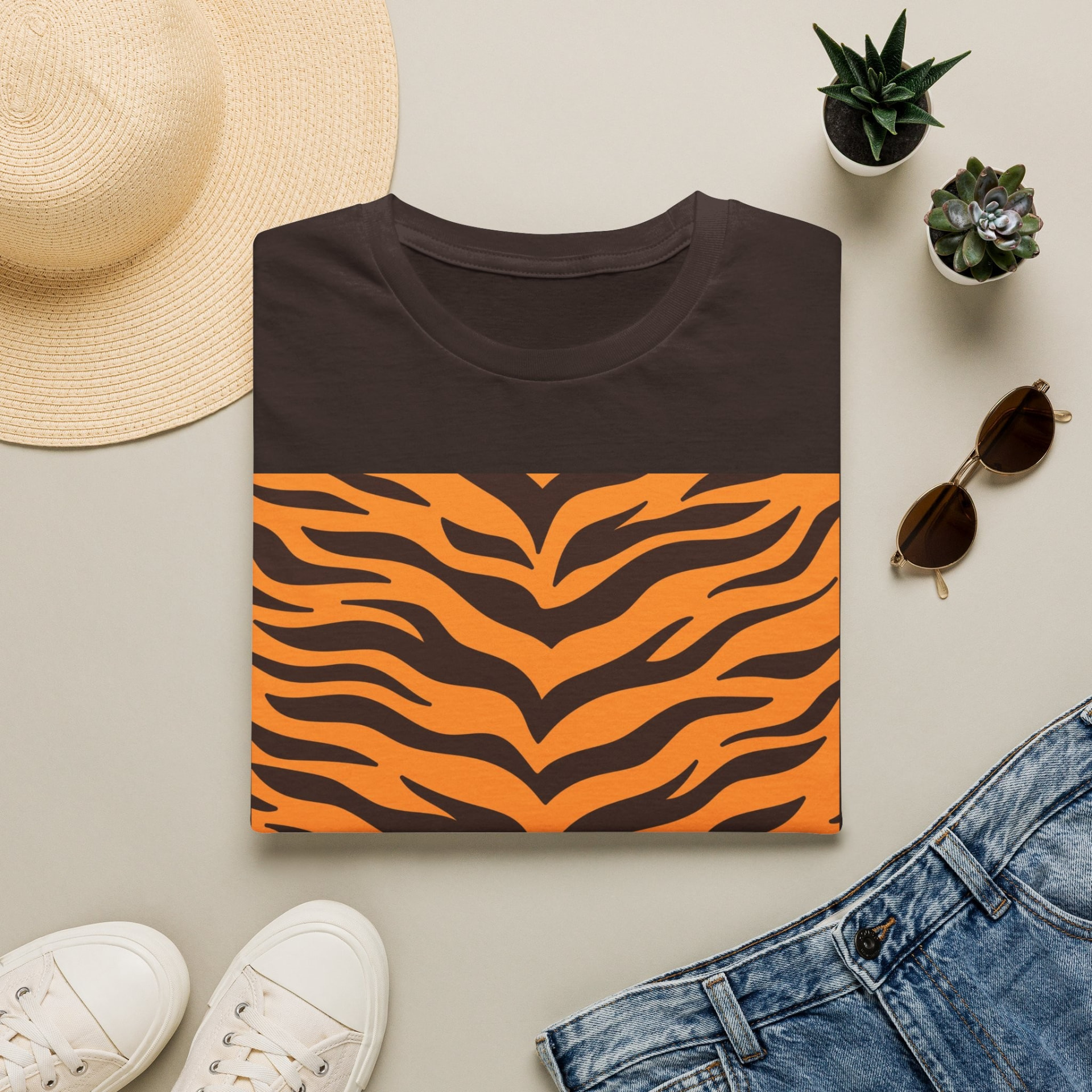 Tiger Stripe Tee · Dark Chocolate