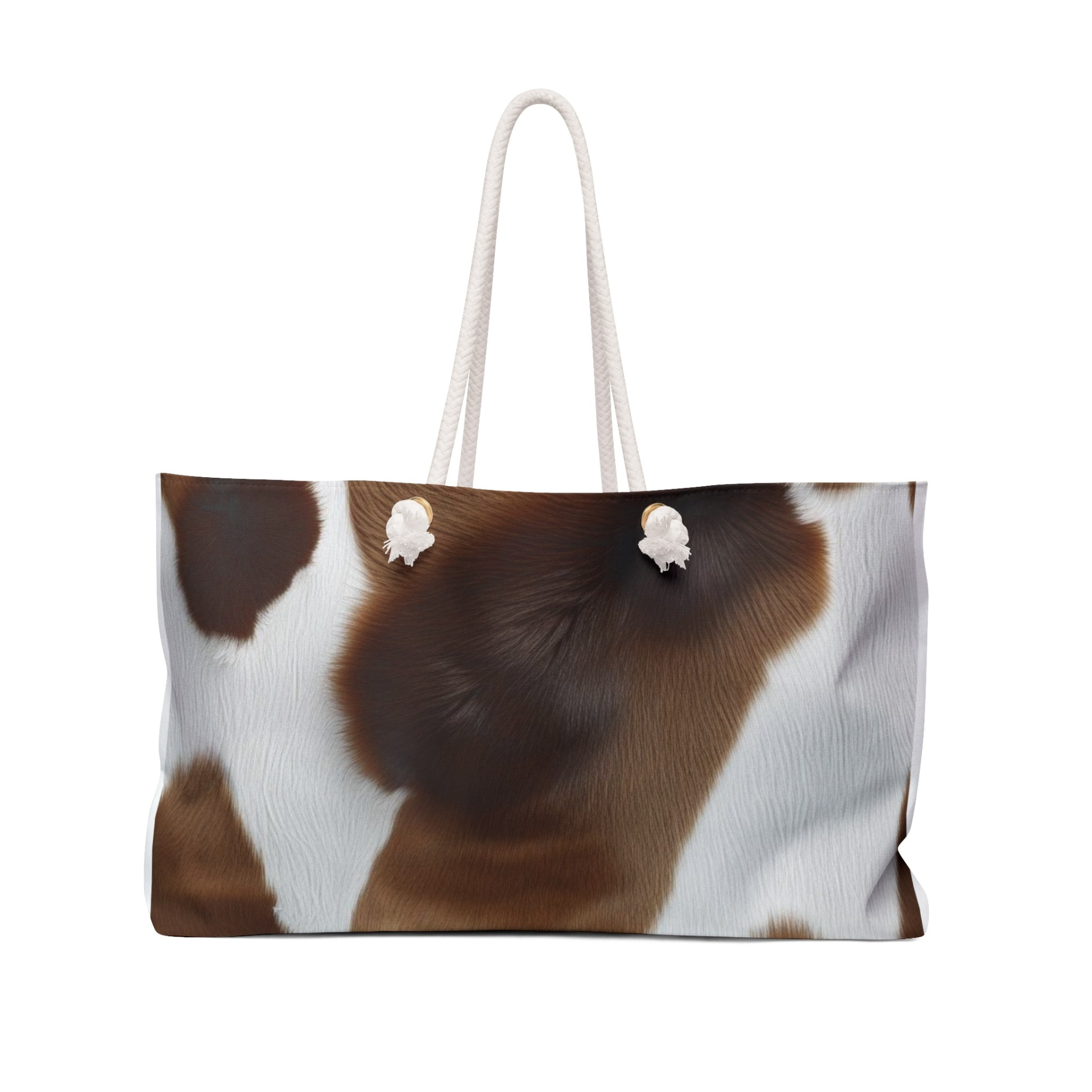 Cowhide Print Weekender Tote