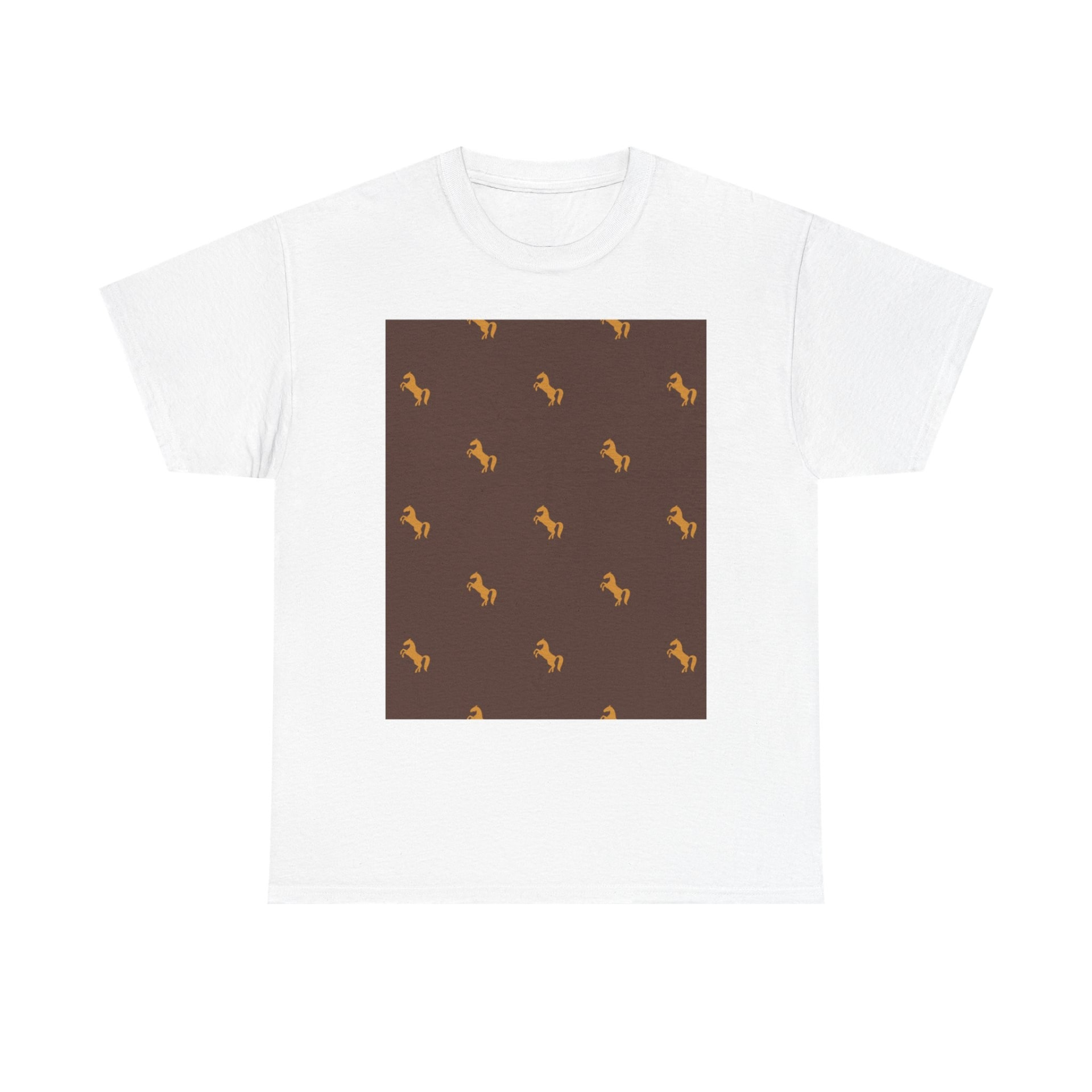 Golden Horse Pattern Tee · White